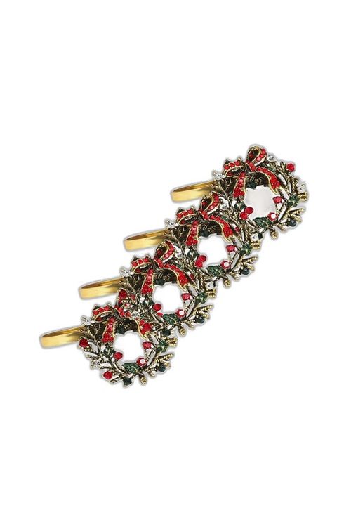 Conjunto de 4 Argolas para Guardanapo Guirlanda Natalina