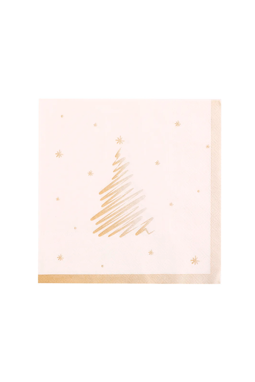 Guardanapo Natalino de Papel Árvore Dourado