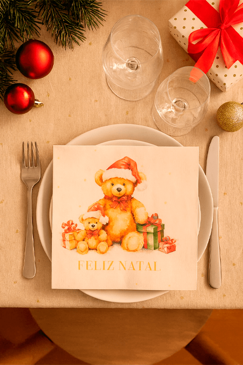Guardanapo Natalino de Papel Urso