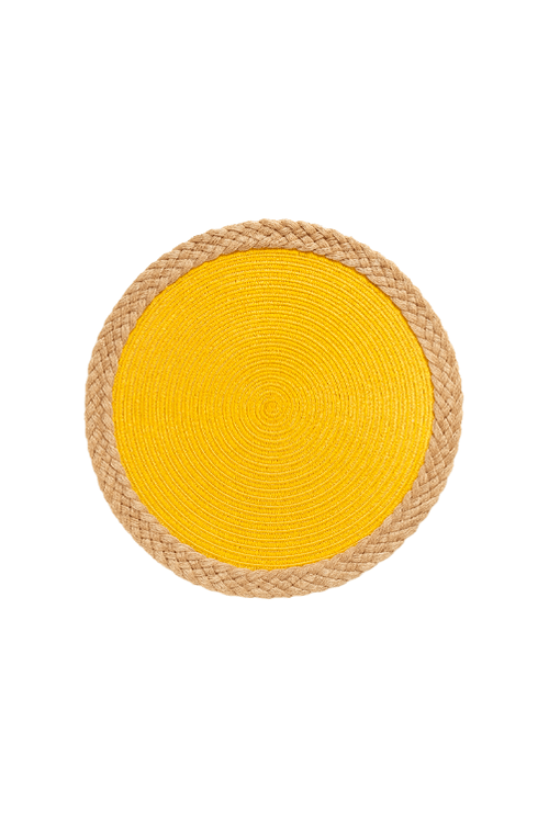 Jogo Americano com Juta Trançado Amarelo