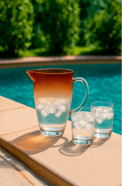 Jarra de Acrílico Degradê Bolhas Laranja 2,5 litros