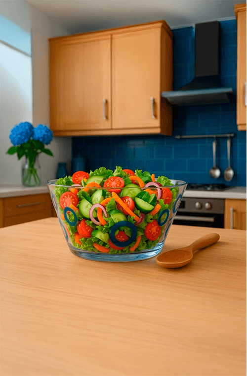 Saladeira de Acrílico em Circulo Azul