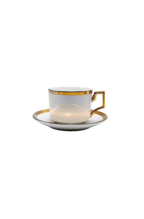 Conjunto de Xícaras de Café Olimpo com Filete Dourado 100ml 8 Peças