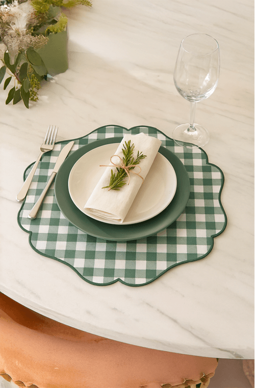 Jogo Americano Xadrez Verde