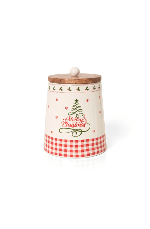 Pote com Tampa Versailles Natalino em Cerâmica Pinheiro Grande