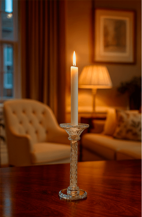 Castiçal de Vela em Vidro Médio