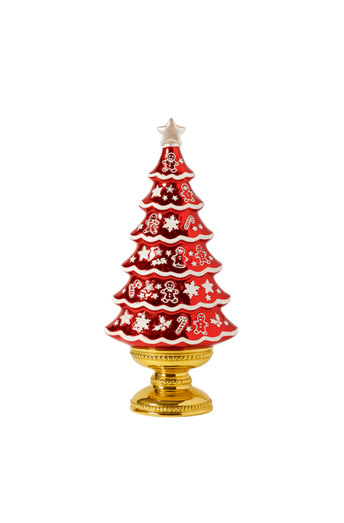 Mini Àrvore Decorativa Vermelha com Led