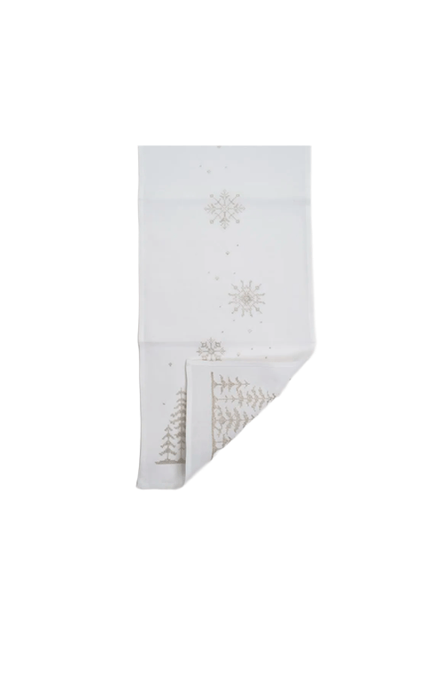 Caminho de Mesa com Àrvore e Floco de Neve Branco