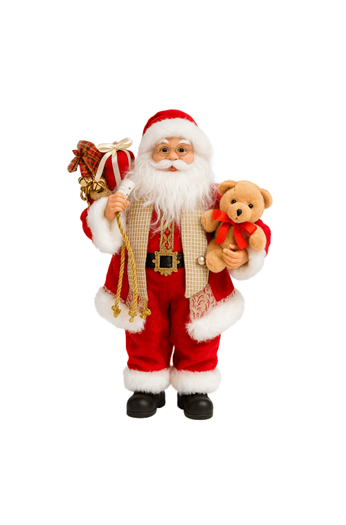 Papai Noel Decorativo com Urso