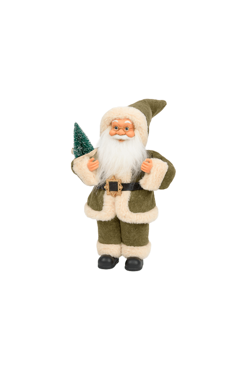 Papai Noel Natalino em Pé com Àrvore Pequeno