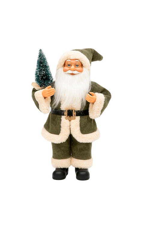 Papai Noel Natalino em Pé com Àrvore Médio