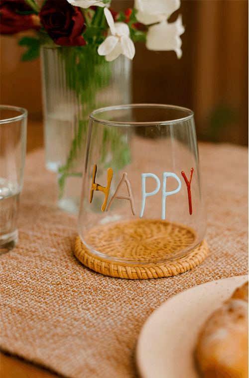 Copo Happy de Vidro Borossilicato 450ml