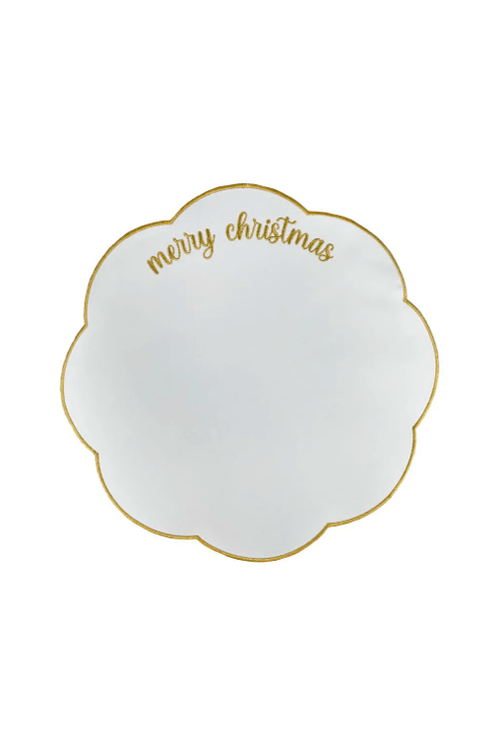 Jogo Americano de Natal Merry Dourado