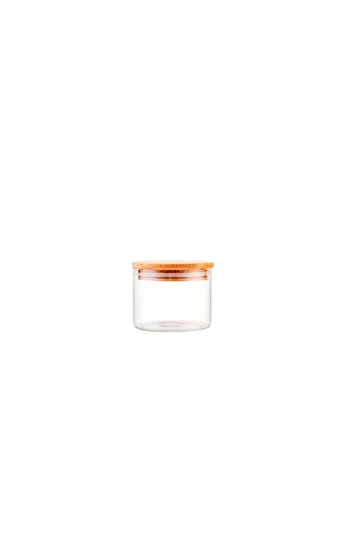 Pote Borossilicato Redondo com Tampa Bambu 250ml