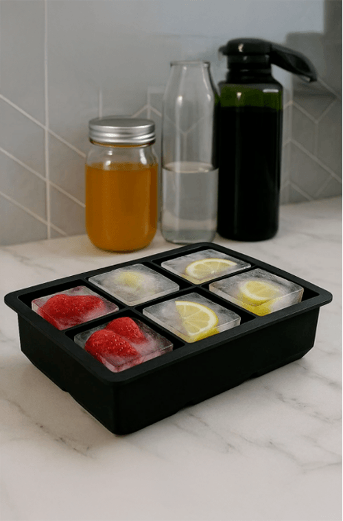 Forma de Gelo em Silicone 6 Cubos Grande