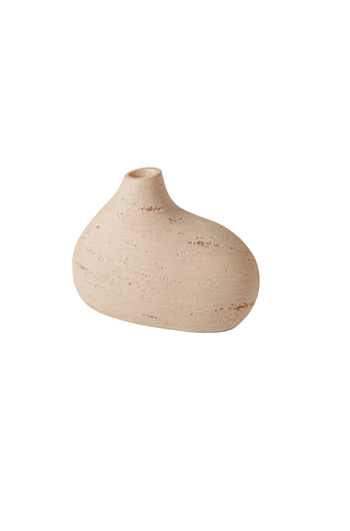 Mini Vaso em Poliresina Bege Pequeno