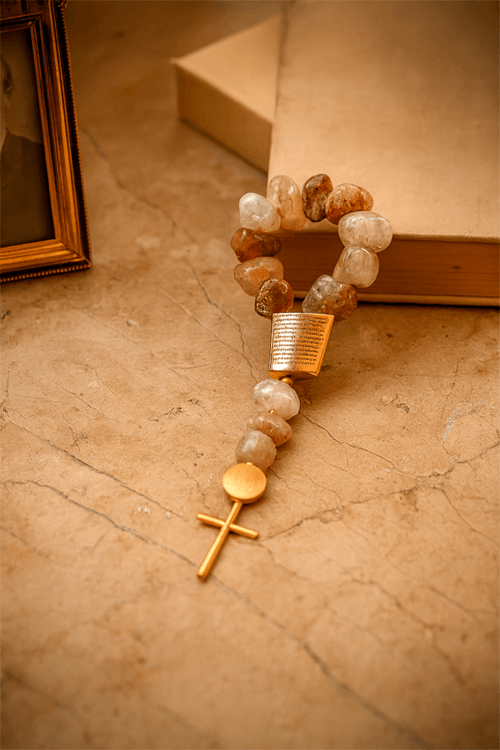 Colar de Mesa Terço 10 Pedras Âmbar