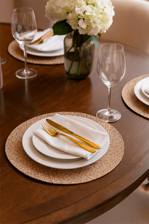 Jogo Americano Redondo Premium Areia