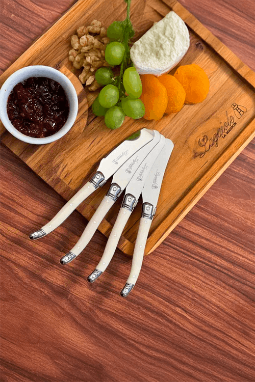 Conjunto de 4 Espátulas para Manteiga Luxo Marfim Laguiole La Maison