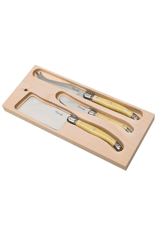 Conjunto de 3 Facas para Queijo Luxo Marfim Laguiole La Maison