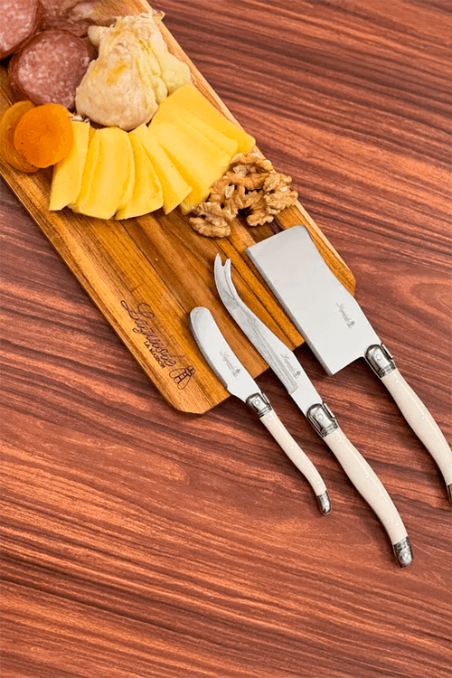 Conjunto de 3 Facas para Queijo Luxo Marfim Laguiole La Maison