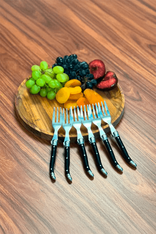 Conjunto de 6 Garfos para Sobremesa Luxo Preto Laguiole La Maison