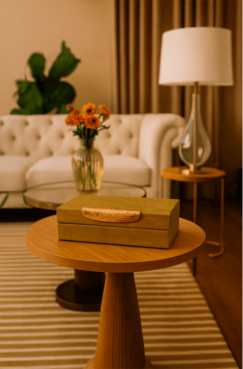 Caixa Decorativa em Mdf com Revestimento em Pu Pequena