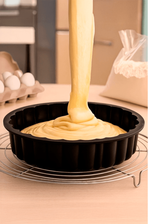 Forma Redonda para Bolo de Silicone Preto