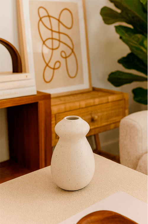 Mini Vaso em Cerâmica Médio Bege