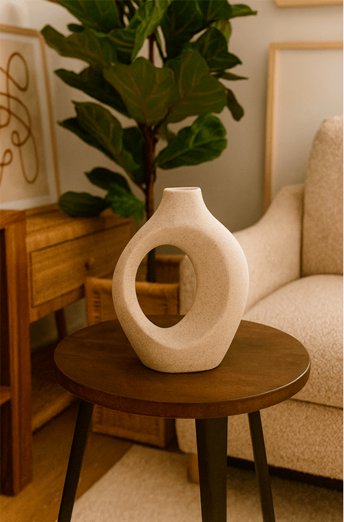 Vaso Decorativo em Poliresina Grande Bege